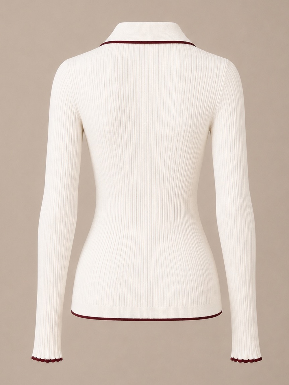 NWT Madewell White V Neck Ribbed Collared Sweater XS Quiet Luxury Minimalist - Picture 2 of 11